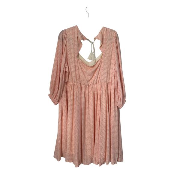 Torrid Dress Womens Size 1 1X Mini Wash Gauze Open Back Skater Pristine Pink - Picture 7 of 15